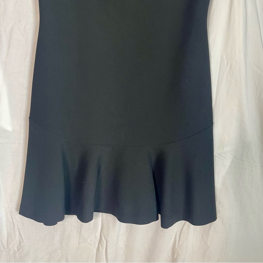 DIANE VON FURSTENBERG | Black Sleeveless Flounce Mini Dress Sz 10 - Picture 7 of 10